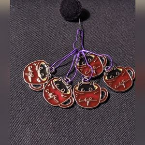 Stitch markers, knit, crochet.